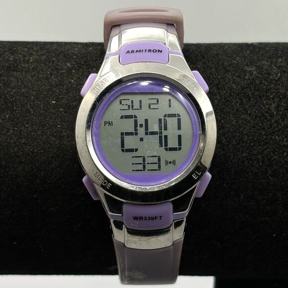 Silver & Purple Digital Armitron Watch - Picture 2 of 4